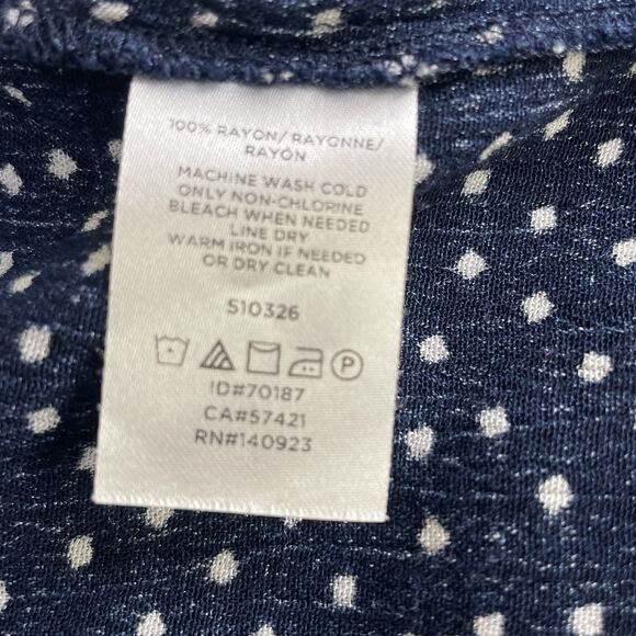 Loft Flutter Sleeve Top Navy Polka Dot Nautical Career Teacher-M - Picture 5 of 9